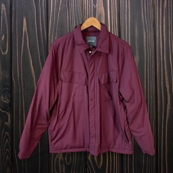 Bonobos Mens Slim Fit Coaches Full Zip Jacket Burgundy Sz Medium Classic Utility - Picture 10 of 10
